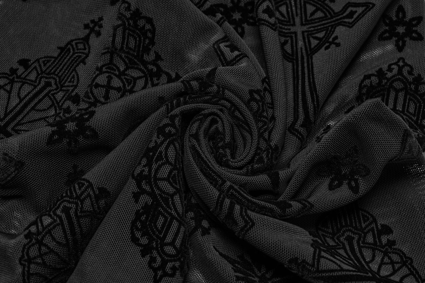 Pantalon évasé Punk Rave Seraphina Cross Flocking