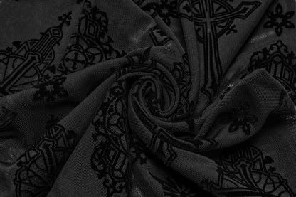 Pantalon évasé Punk Rave Seraphina Cross Flocking