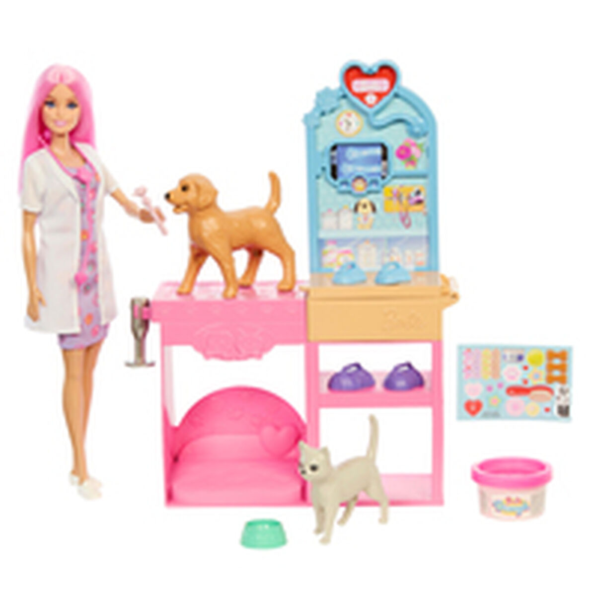 Playset Barbie Veterinarian Clinic 15 Pieces