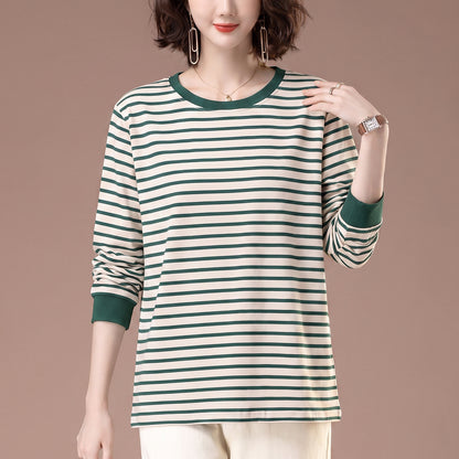 Striped long sleeved t-shirt for women