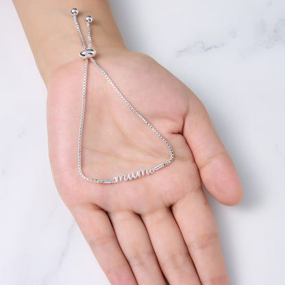 Silver Plated Mum Bracelet Created with Zircondia® Crystals