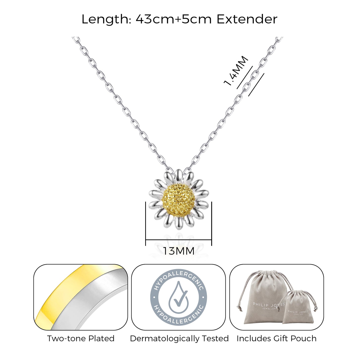 Thank You For Helping Me Grow Daisy Necklace