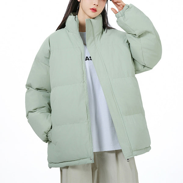 Womens Loose Stand-collar Cotton Thicken Jacket - Stuffs & Savers