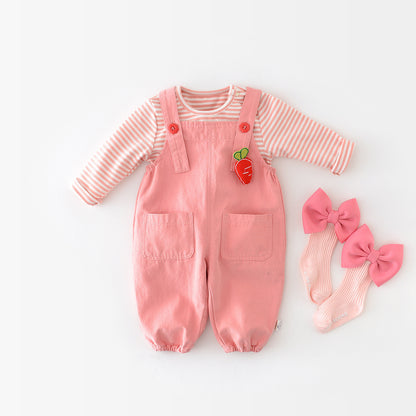 Baby Cotton Suspender Pants