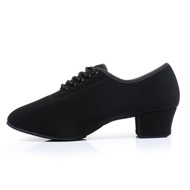 Chaussures de danse latine d'intérieur à double semelle en tissu Oxford pour hommes, chaussures d'entraînement de danse à talons hauts pour garçons, chaussures de danse de salon