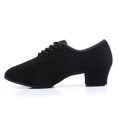 Chaussures de danse latine d'intérieur à double semelle en tissu Oxford pour hommes, chaussures d'entraînement de danse à talons hauts pour garçons, chaussures de danse de salon