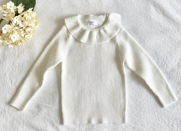 Kids Knitted Pullover Long Sleeve Lace Sweater