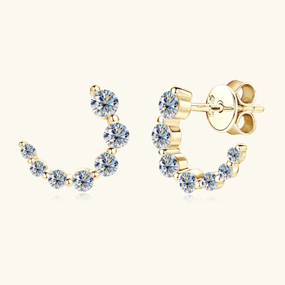 925 sterling silver moissanite stud earrings - view 3