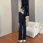 Wide-Leg Pants with Cardigan Jacket, 3-Piece Women's Outfit