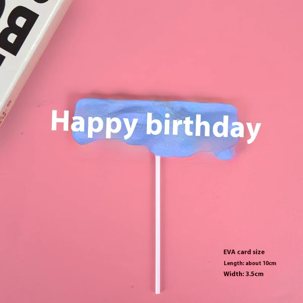 EVA Happy Birthday Cake Decoration Card