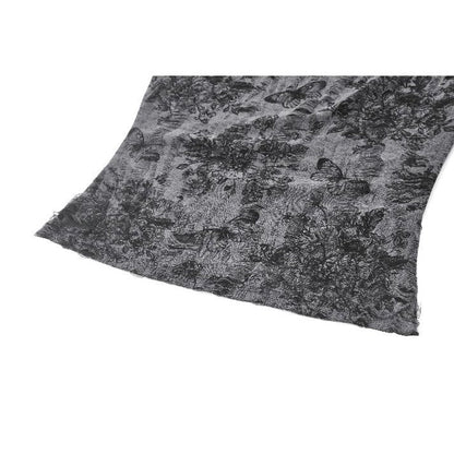 Dark in Love Shredded Butterfly Print Halter Goth Top In Grey