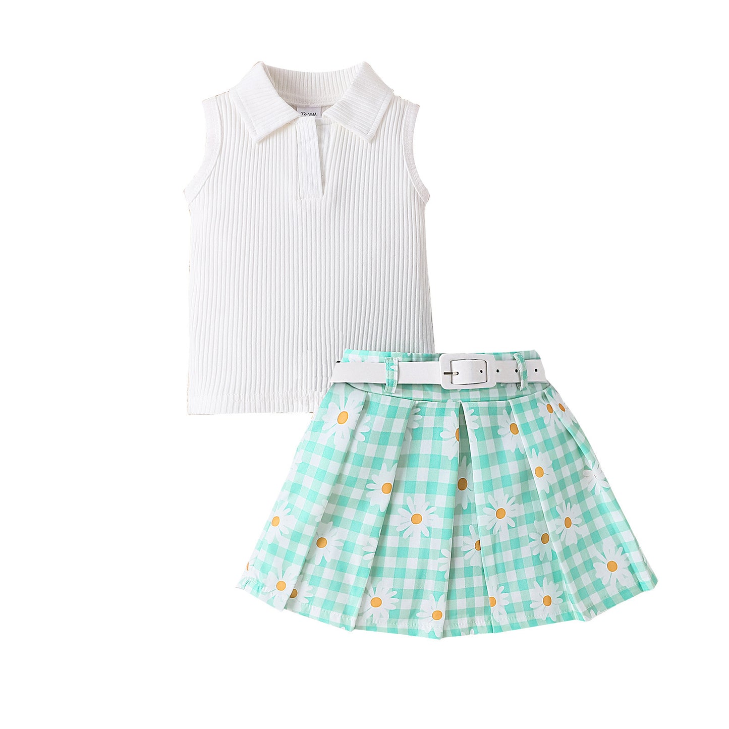 Girls' Suit Sleeveless Skirt Three-piece Suit