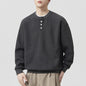Henley Neck Men's Pullover Sweatshirt