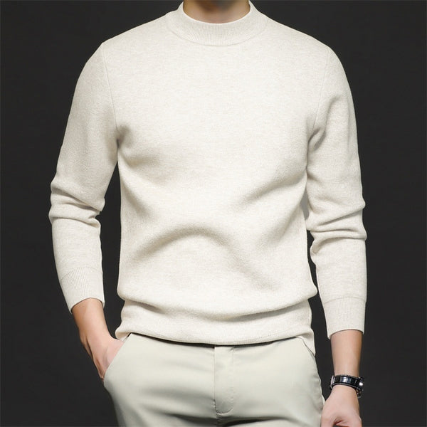 Pull Homme Col Montant Tricoté Manches Longues