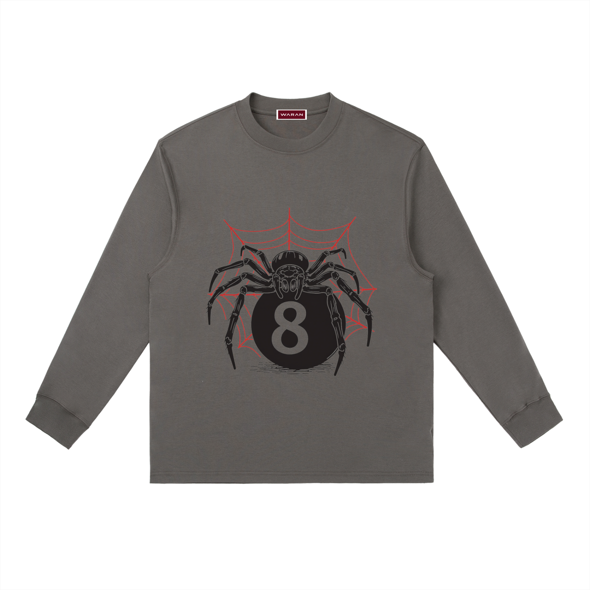 Crewneck Long-Sleeve T-Shirt | Spider Eight 280GSM