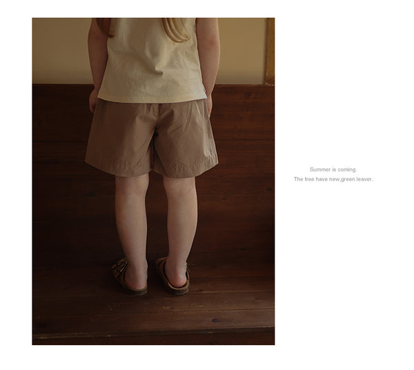 Shorts décontractés polyvalents en pur coton fin pour filles