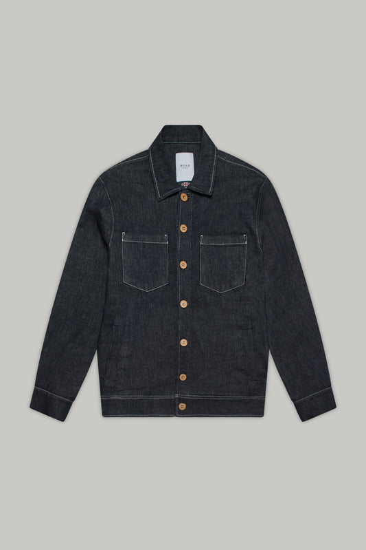 Turner Long Sleeve Shacket - Denim Stay Blue
