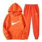 Hooded pullover printed sweatpants
