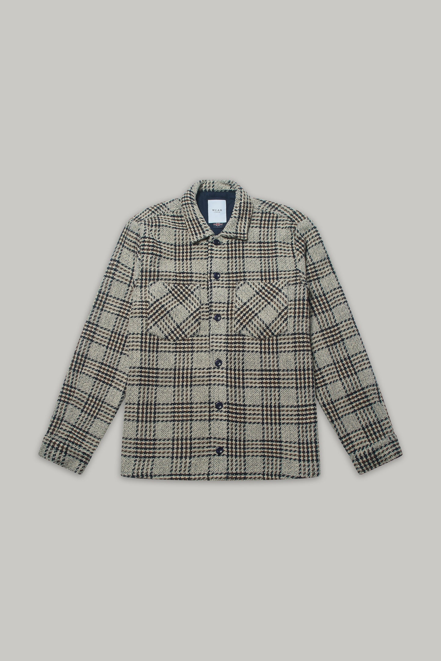 Bart Overshirt - Dogtooth Stone Brown Black