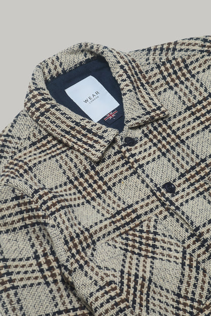 Bart Overshirt - Dogtooth Stone Brown Black