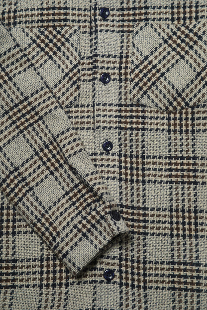 Bart Overshirt - Dogtooth Stone Brown Black