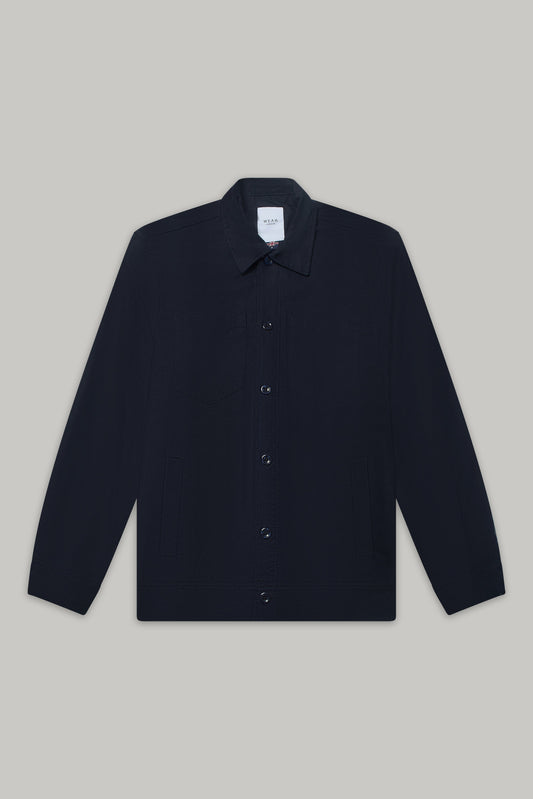 Turner Long Sleeve Jacket - Cotton Linen Navy