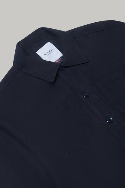 Turner Long Sleeve Jacket - Cotton Linen Navy