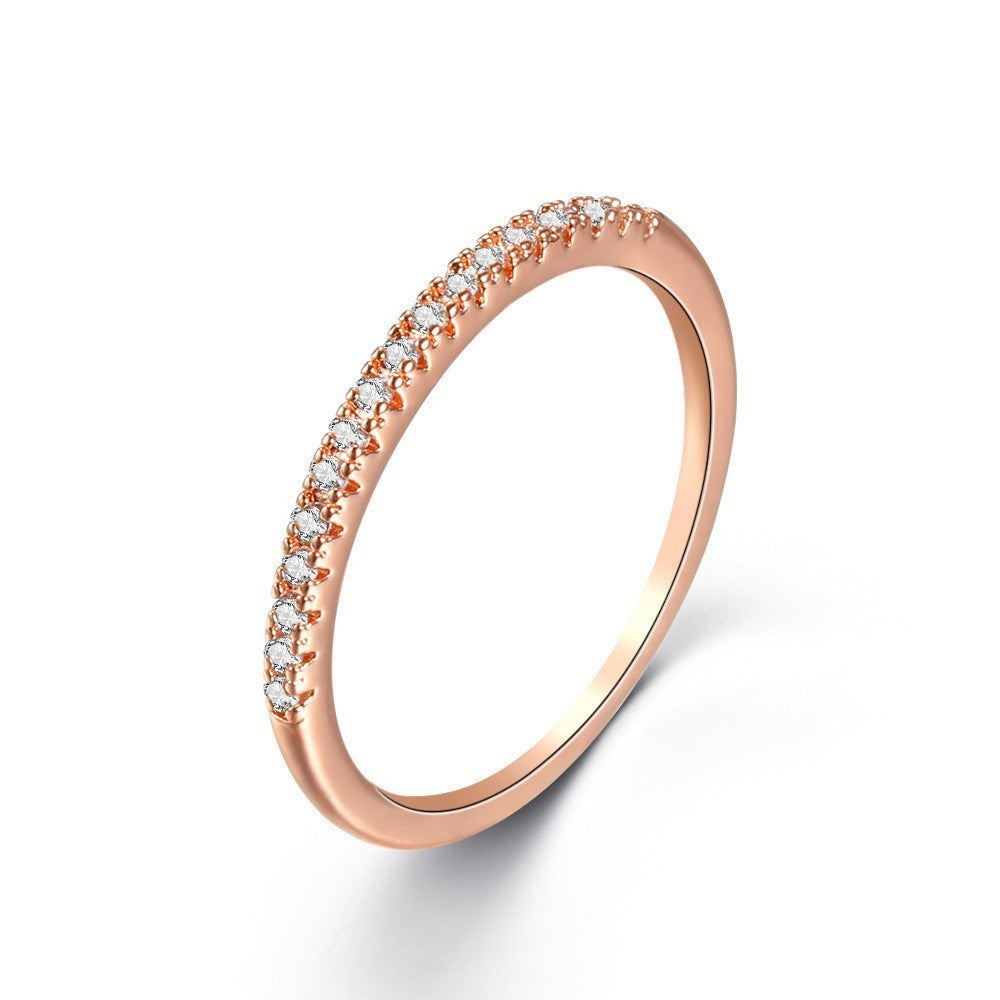 Micro-inlaid Zircon Ring Female Niche