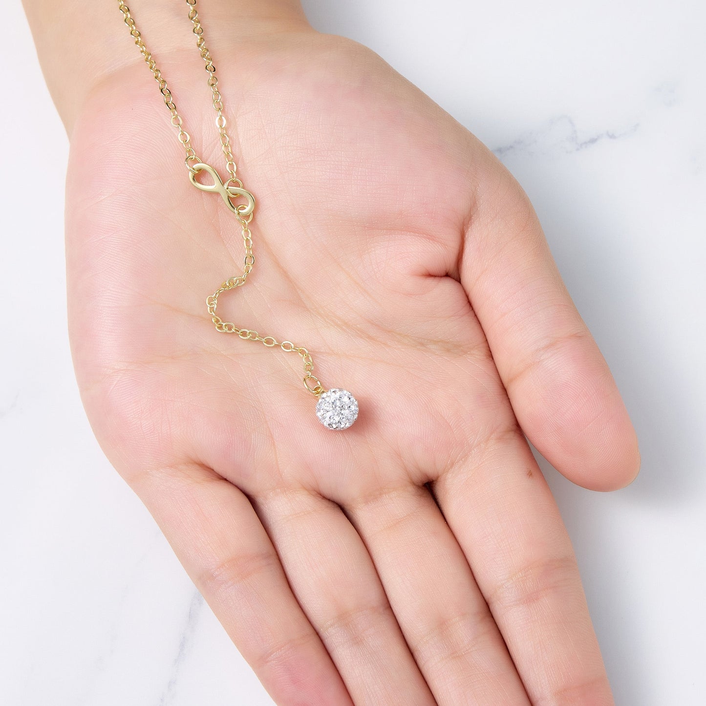 Gold Plated Infinity Lariat Necklace Created with Zircondia® Crystals