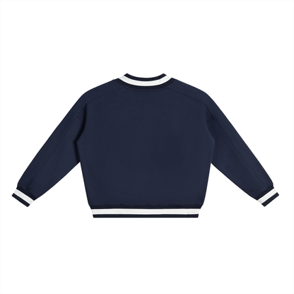 Waran V-Neck Contrast Collar Boxy Sweatshirt 380GSM