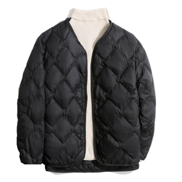 Manteau col en V en duvet de canard avec diamants pour femmes