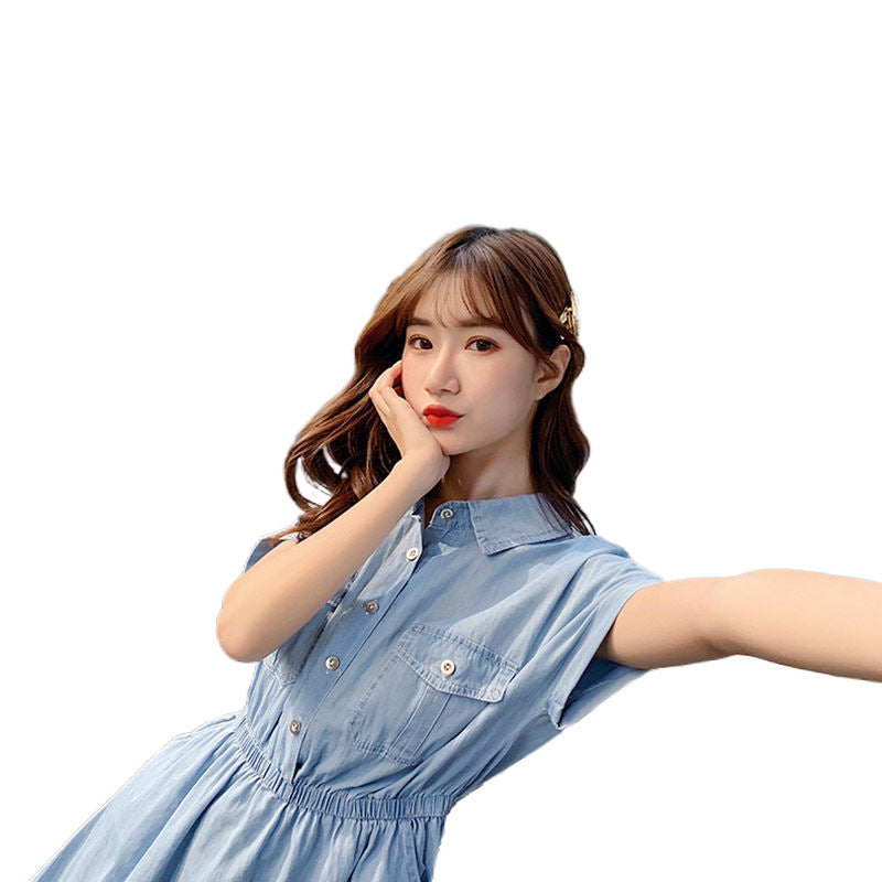Thin Ice Silk Denim Dress Women's Summer