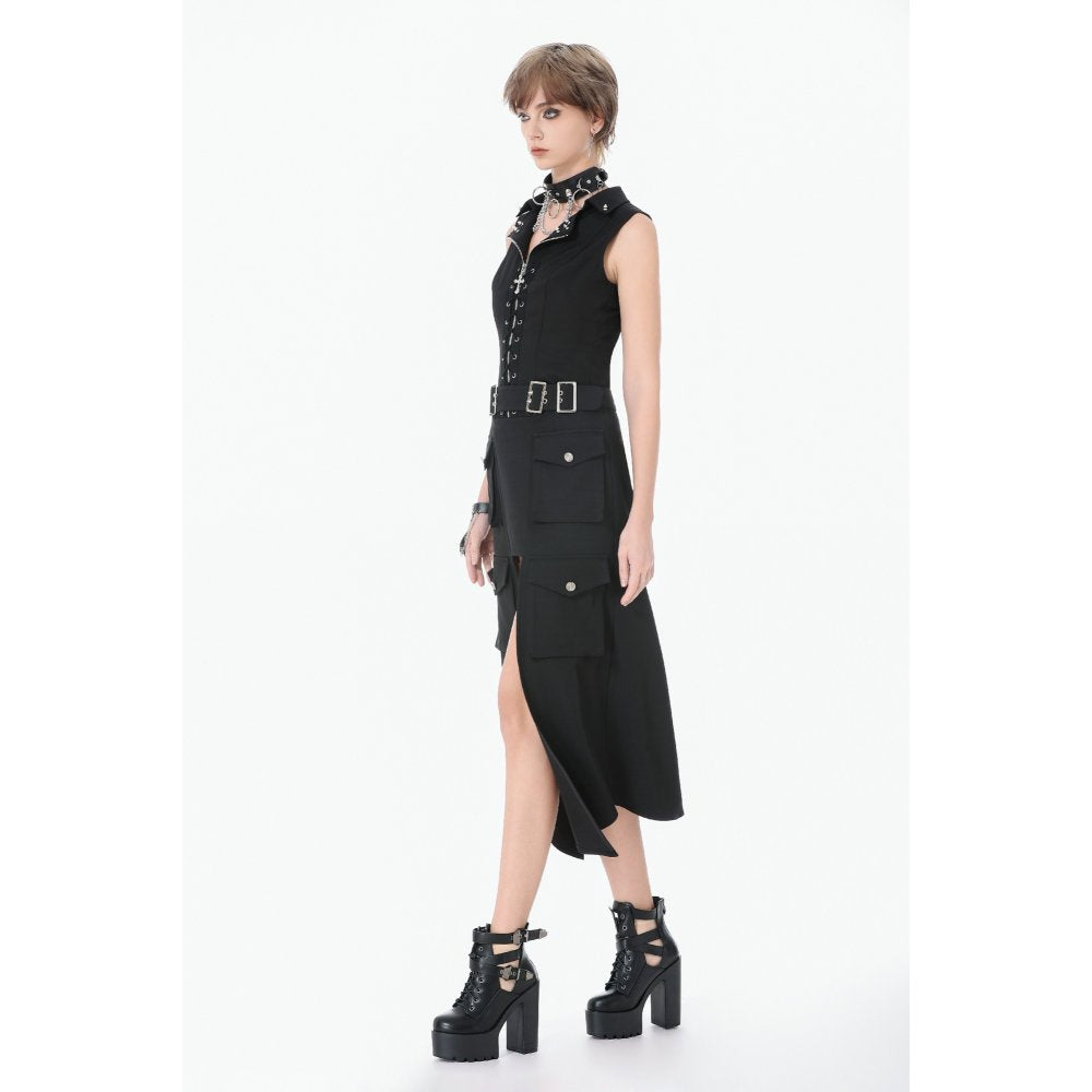 Dark in Love Gilet Corset Punk clouté à lacer