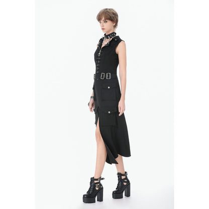Dark in Love Gilet Corset Punk clouté à lacer