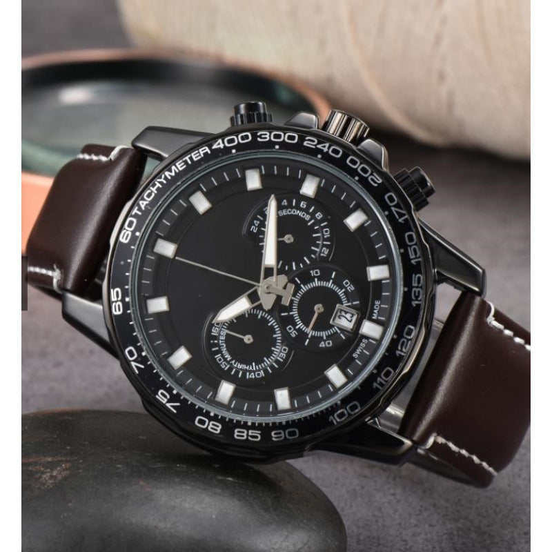 Men's Six-pin Full-function Quartz Watch