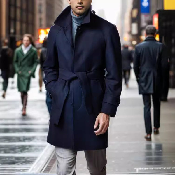Manteau en laine à manches raglan pour homme