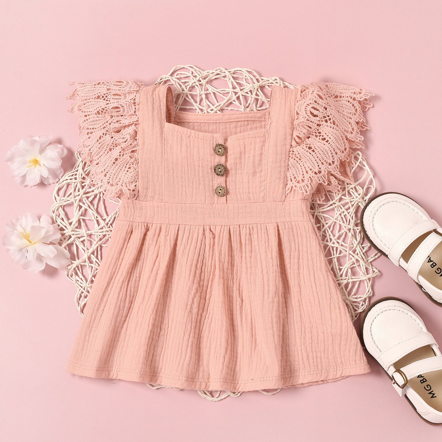 Kids Solid Color Sleeveless Dress