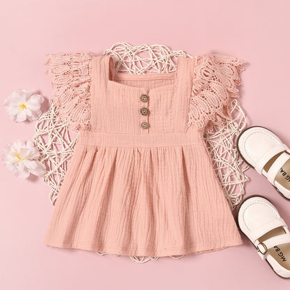 Kids Solid Color Sleeveless Dress