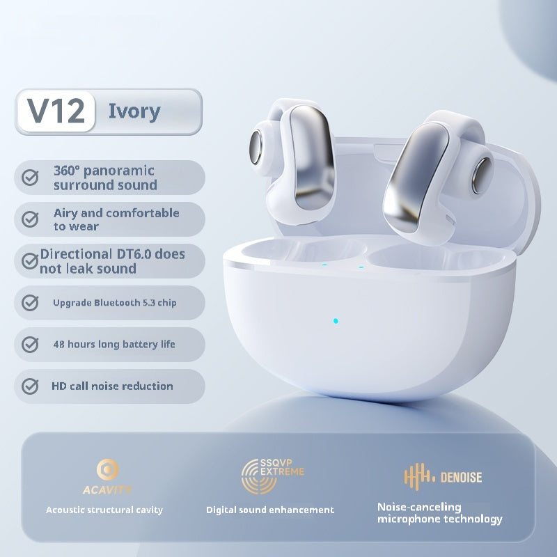 Wireless Bone Conduction Ear Clip Earphones