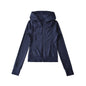 Hooded long sleeved T-shirt top cardigan
