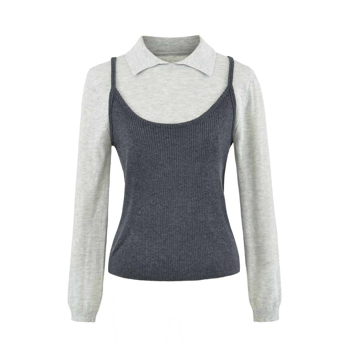 Cropped U-Neck Camisole Two-Piece Set