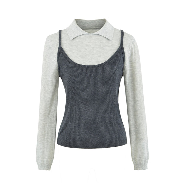 Cropped U-Neck Camisole Two-Piece Set