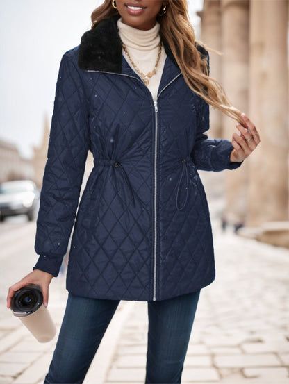 Drawstring Waist Padded Padded Coat