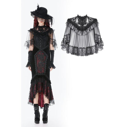 Dark in Love Morwenna Capelet Gothique Volants Dentelle