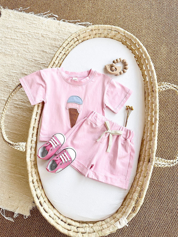 Baby Ice Cream Patch Short Sleeve Suit
