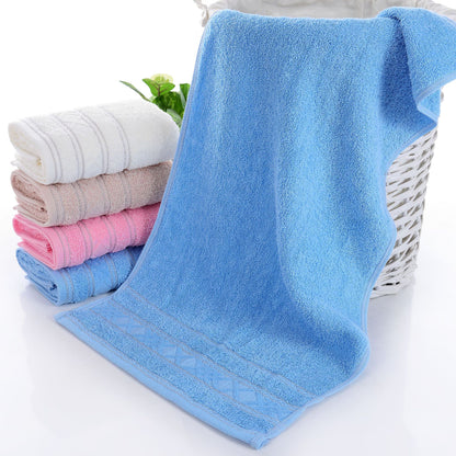 Pure Cotton Towel Soft And Highly Absorbent Solid Color All-cotton With Embroidery
