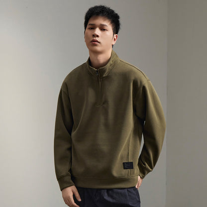 Retro Half Zip Pullover Sweatshirt