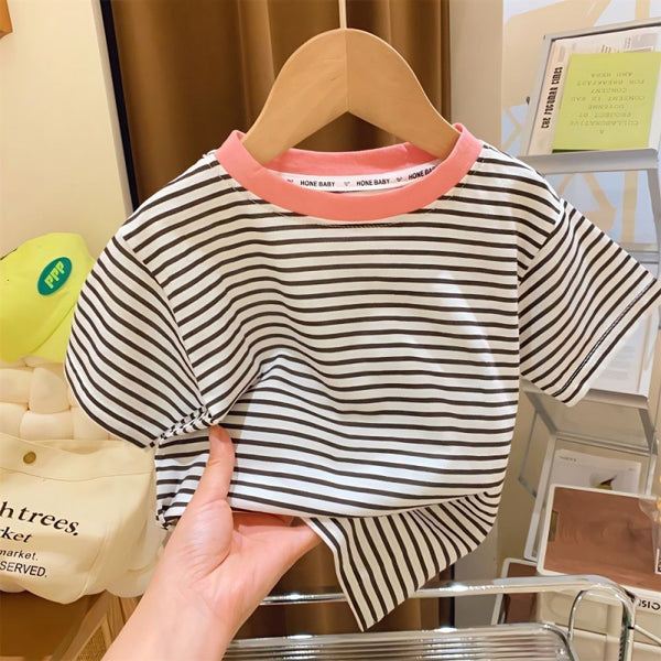 Contrast Color Striped Little Women's Baby Top - Stuffs & Savers