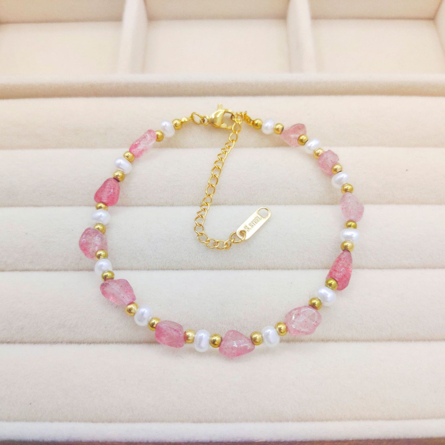 Fashion Cool Crystal Stone Pearl Bracelet