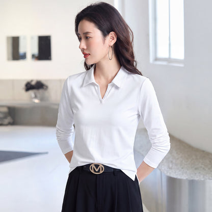 Collar long sleeved top